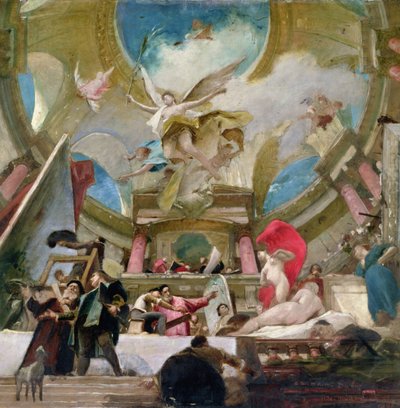 Apotheosis of the Renaissance, study for the decoration of the staircase in the Kunsthistorisches Museum, Vienna by Mihály Munkácsy